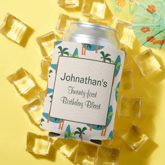 Midden-eeuwse moderne palm-oasis blikjeskoeler (Insitu Zomer)