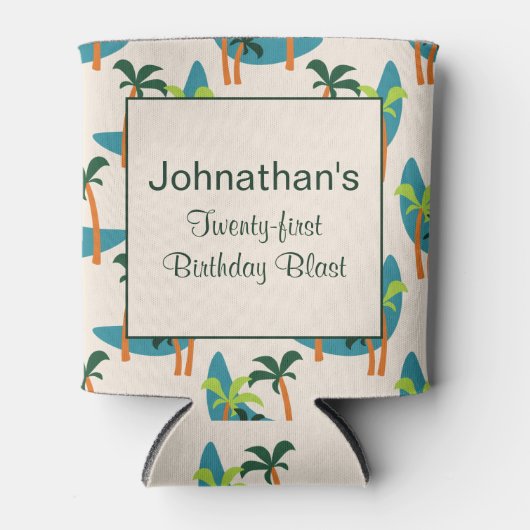 Midden-eeuwse moderne palm-oasis blikjeskoeler (Voorkant)