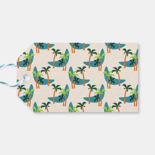 Midden-eeuwse moderne palm-oasis cadeaulabel (Achterkant Horizontaal)