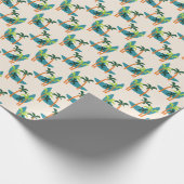 Midden-eeuwse moderne palm-oasis cadeaupapier (Hoek)