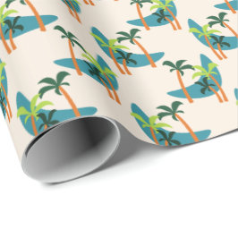 Midden-eeuwse moderne palm-oasis cadeaupapier