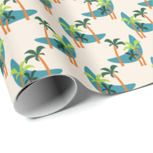 Midden-eeuwse moderne palm-oasis cadeaupapier