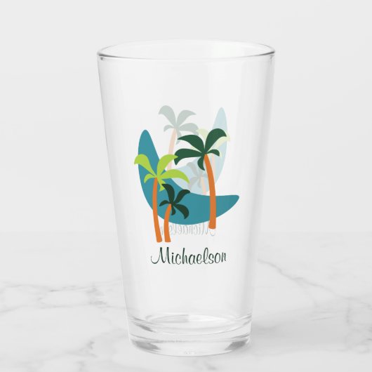 Midden-eeuwse moderne palm-oasis glas (Achterkant)