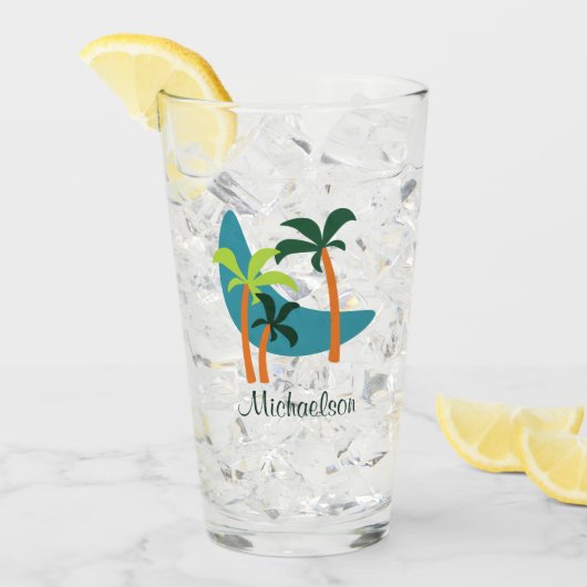 Midden-eeuwse moderne palm-oasis glas (Voorkant ijs)