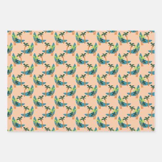 Midden-eeuwse moderne palm-oasis inpakpapier vel (Voorkant 3)