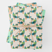 Midden-eeuwse moderne palm-oasis inpakpapier vel (In situ)