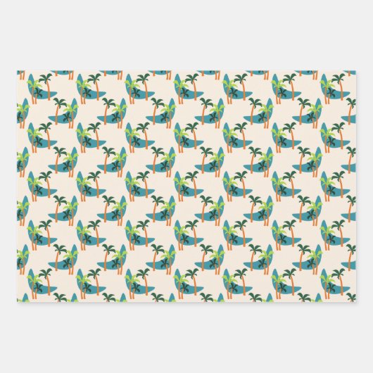 Midden-eeuwse moderne palm-oasis inpakpapier vel (Voorkant)