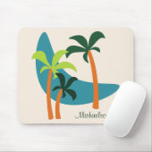 Midden-eeuwse moderne palm-oasis muismat (Met muis)