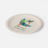 Midden-eeuwse moderne palm-oasis papieren bordje (Gekanteld)