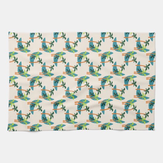 Midden-eeuwse moderne palm-oasis theedoek (Horizontaal)