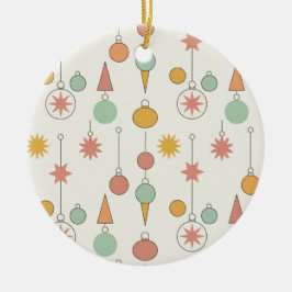 Midden-eeuwse moderne pastel geometrische patroon keramisch ornament