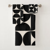 Midden-eeuwse moderne  patronen zwart en wit bad handdoek (Insitu)