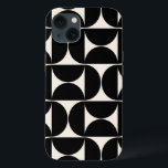 Midden-eeuwse moderne  patronen zwart en wit Case-Mate iPhone case<br><div class="desc">Retro Mid Century Modern Patroon - Abstracte geometrische vormen - Minimalistisch Patroon in zwart-wit en crèmewit.</div>
