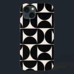 Midden-eeuwse moderne  patronen zwart en wit Case-Mate iPhone case<br><div class="desc">Retro Mid Century Modern Patroon - Abstracte geometrische vormen - Minimalistisch Patroon in zwart-wit en crèmewit.</div>