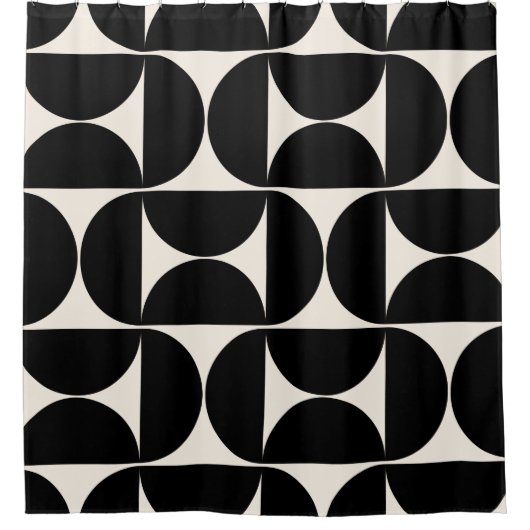 Midden-eeuwse moderne  patronen zwart en wit douchegordijn (Voorkant)