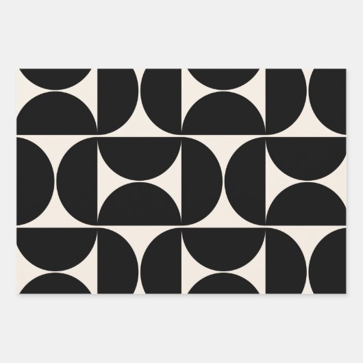 Midden-eeuwse moderne patronen zwart en wit inpakpapier vel (Voorkant 2)