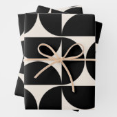 Midden-eeuwse moderne patronen zwart en wit inpakpapier vel (In situ)