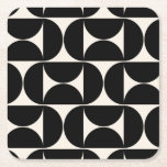 Midden-eeuwse moderne  patronen zwart en wit kartonnen onderzetters<br><div class="desc">Retro Mid Century Modern Patroon - Abstracte geometrische vormen - Minimalistisch Patroon in zwart-wit en crèmewit.</div>