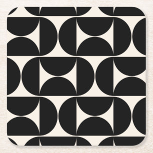 Midden-eeuwse moderne  patronen zwart en wit kartonnen onderzetters