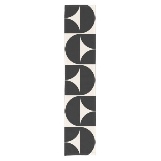 Midden-eeuwse moderne  patronen zwart en wit korte tafelloper (Voorkant)