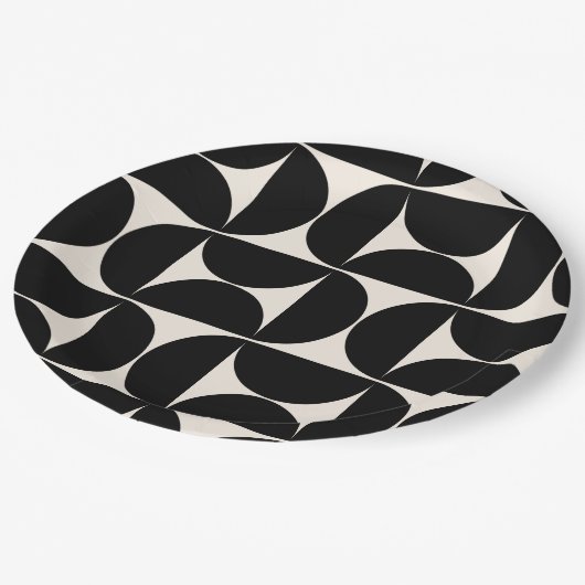 Midden-eeuwse moderne patronen zwart en wit papieren bordje (Gekanteld)