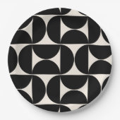 Midden-eeuwse moderne patronen zwart en wit papieren bordje (Voorkant)