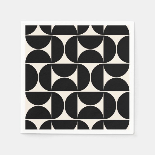 Midden-eeuwse moderne  patronen zwart en wit servet (Voorkant)