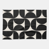 Midden-eeuwse moderne  patronen zwart en wit theedoek (Horizontaal)