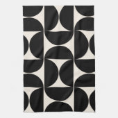 Midden-eeuwse moderne  patronen zwart en wit theedoek (Verticaal)