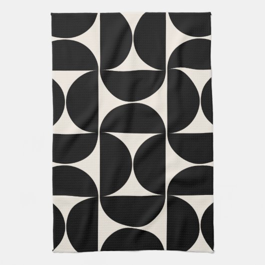 Midden-eeuwse moderne  patronen zwart en wit theedoek (Verticaal)