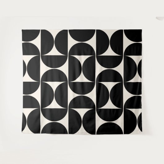 Midden-eeuwse moderne  patronen zwart en wit wandkleed (Voorkant (horizontaal))