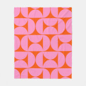 midden - eeuwse moderne patroonroze roze en Oranje Fleece Deken (Voorkant)