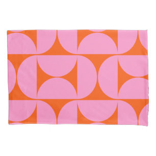 midden - eeuwse moderne patroonroze roze en Oranje Kussensloop