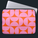 midden - eeuwse moderne patroonroze roze en Oranje Laptop Sleeve<br><div class="desc">Retro Mid Century Modern Pattern - Abstracte geometrische vormen - Cute and Minimalist Pattern in roze en oranje.</div>