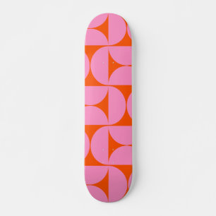 midden - eeuwse moderne patroonroze roze en Oranje Persoonlijk Skateboard