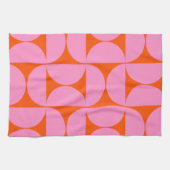 midden - eeuwse moderne patroonroze roze en Oranje Theedoek (Horizontaal)