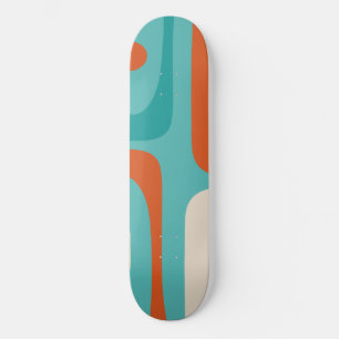 Midden-eeuwse moderne Piquet minimalistische turqu Persoonlijk Skateboard
