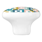 Midden-eeuwse moderne Rektangel geometrisch patroo Keramische Knop (Zijkant)