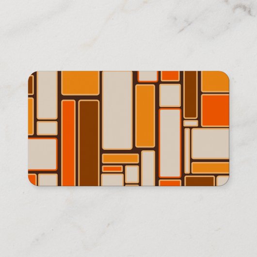 Midden-eeuwse moderne Retro 70s kleuren Visitekaartje (Achterkant)