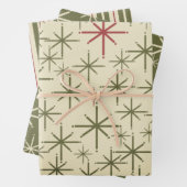 Midden-eeuwse moderne retro jaren 1950 kerst Vinta Inpakpapier Vel (In situ)