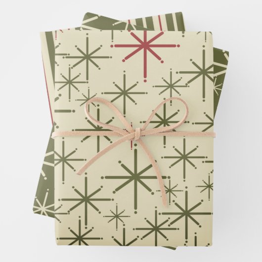 Midden-eeuwse moderne retro jaren 1950 kerst Vinta Inpakpapier Vel (In situ)