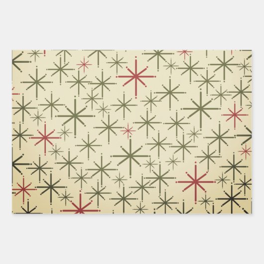 Midden-eeuwse moderne retro jaren 1950 kerst Vinta Inpakpapier Vel (Voorkant)