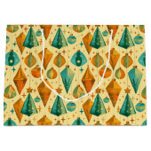 Midden-Eeuwse Moderne Retro Kerst Atoom Ornament Groot Cadeauzakje (Voorkant)