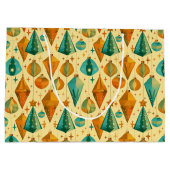 Midden-Eeuwse Moderne Retro Kerst Atoom Ornament Groot Cadeauzakje (Achterkant)