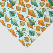 Midden-Eeuwse Moderne Retro Kerst Atoom Ornament Tissuepapier (Detail)