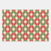 Midden-eeuwse moderne retro kerstpatronen inpakpapier vel (Voorkant 2)