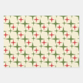 Midden-eeuwse moderne retro kerstpatronen inpakpapier vel (Voorkant)