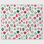 Midden-eeuwse moderne retro kerstversiering cadeaupapier (Vlak)
