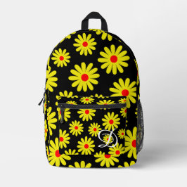 Midden-eeuwse moderne retro sinaasappel gele madel bedrukte rugzak