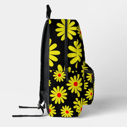 Midden-eeuwse moderne retro sinaasappel gele madel bedrukte rugzak (Links)